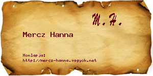 Mercz Hanna névjegykártya